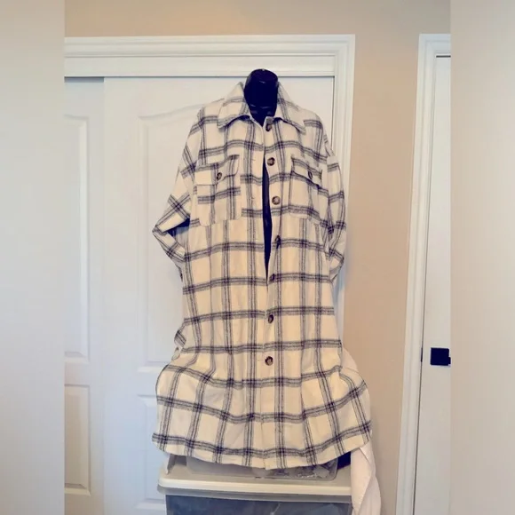 Fashion Nova Plaid Midi Jacket ..oversized..size Large - Picture 5 of 13